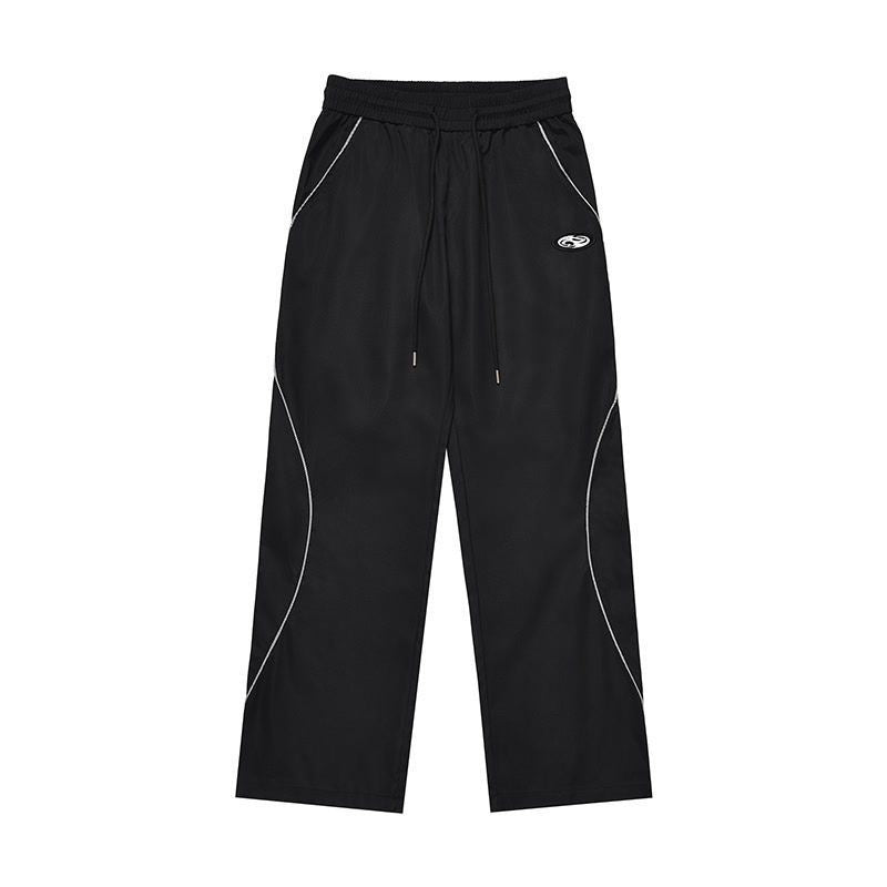 American Retro Color Contrast Patchwork Design Pants